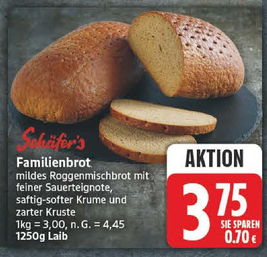 Familienbrot von Schäfer's im aktuellen EDEKA Prospekt